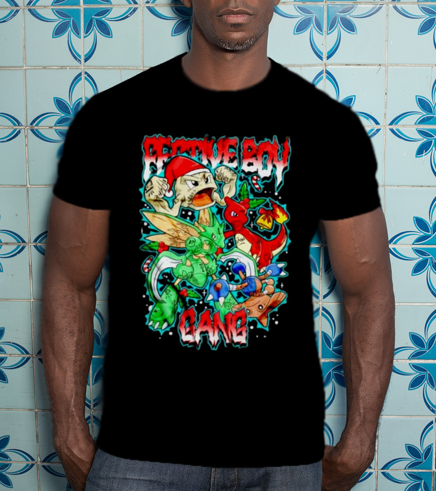 Festive Boy Gang Pokemon Holiday Mashup T-Shirt