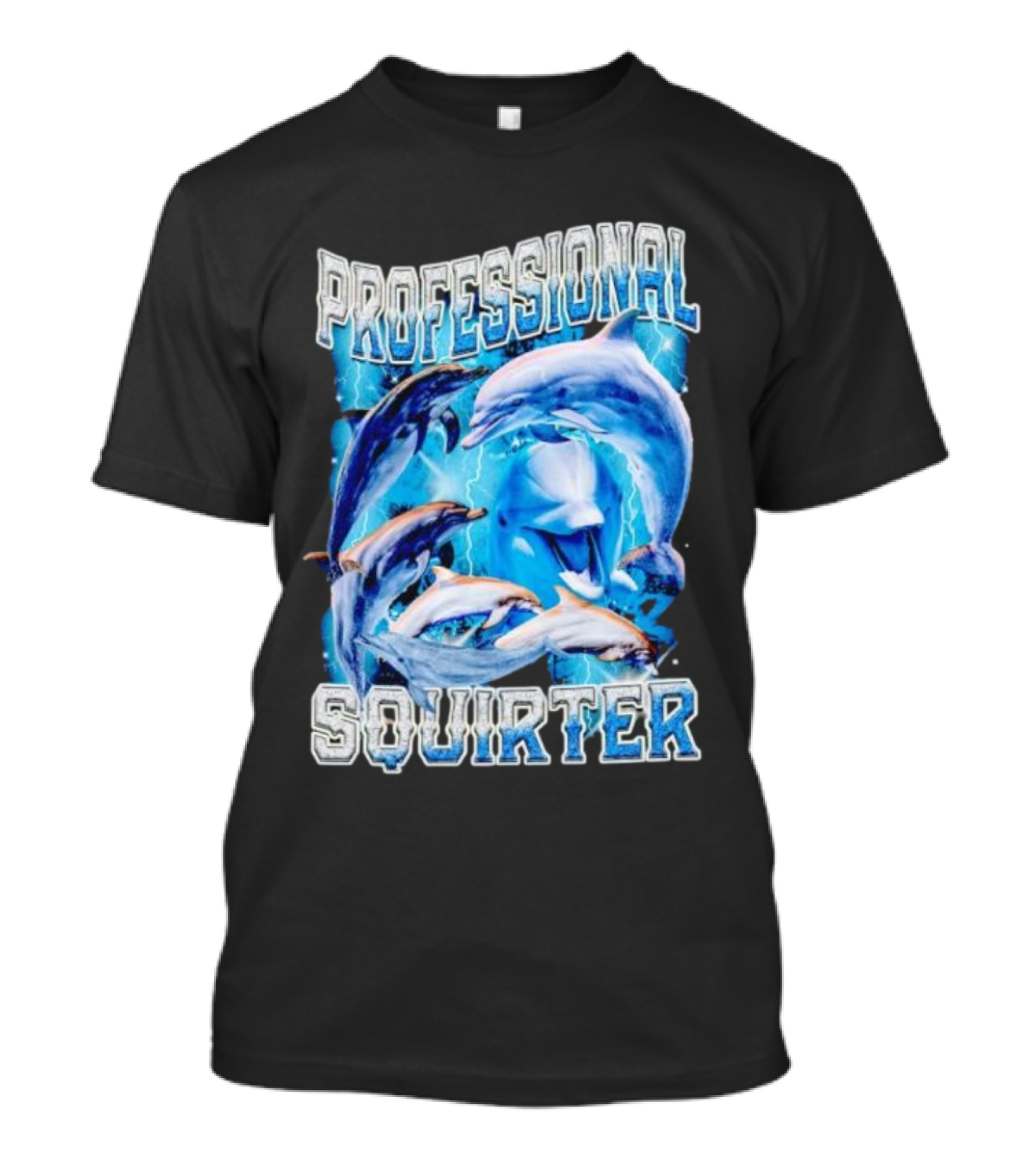 Professional Squirter Vintage Dolphins Retro Blue T-Shirt