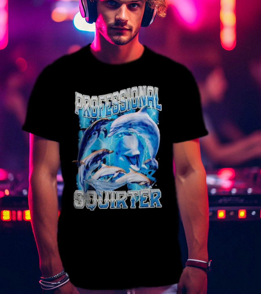 Professional Squirter Vintage Dolphins Retro Blue T-Shirt