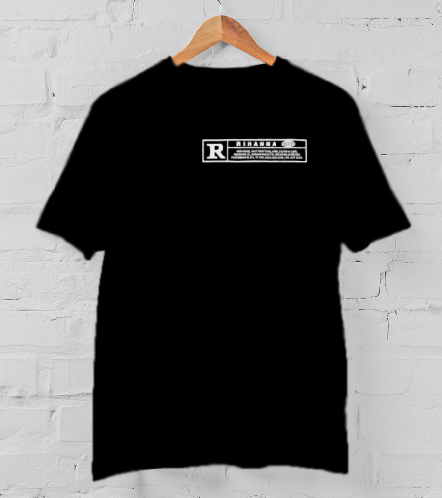 Rihanna Rated R Parental Advisory Label T-Shirt