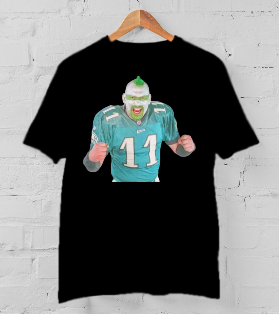 Philadelphia Eagles Fan Jersey 11 Green Face Paint Enthusiast T-Shirt