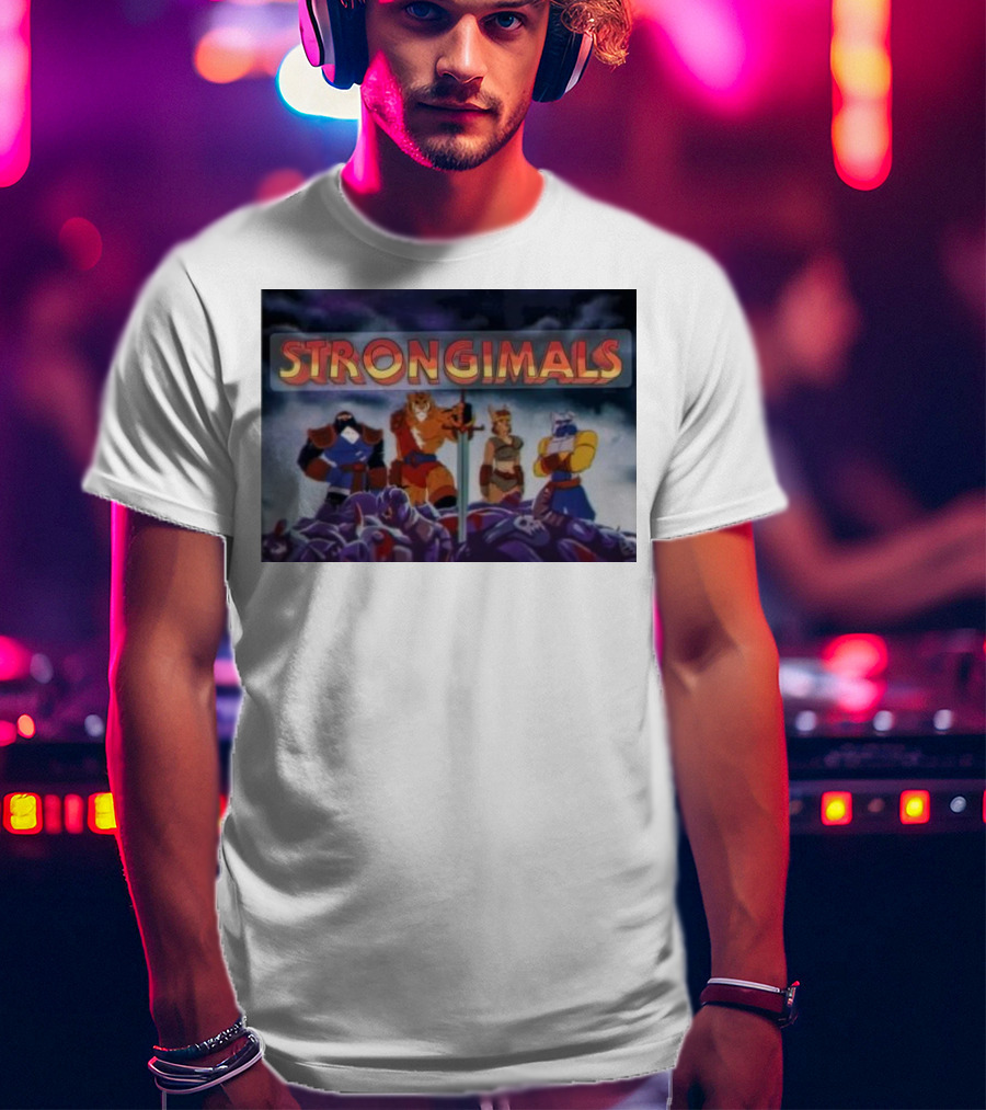 Strongimals Cartoon Warriors Assemble T-Shirt