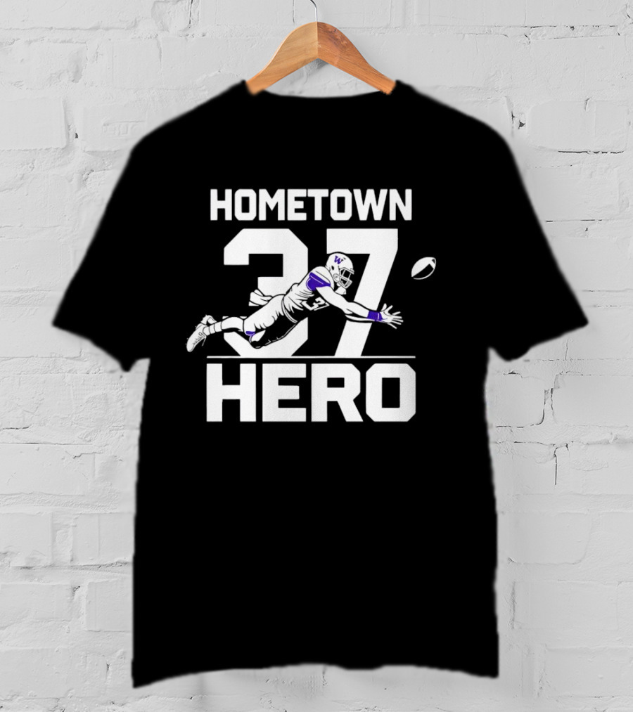 Washington Huskies Hometown Hero 37 Football Icon Jack Westover T-Shirt