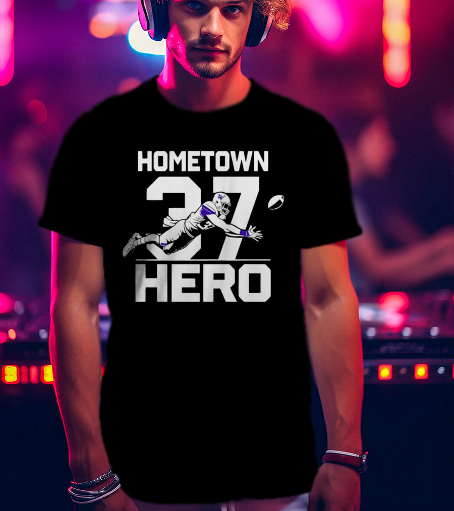 Washington Huskies Hometown Hero 37 Football Icon Jack Westover T-Shirt