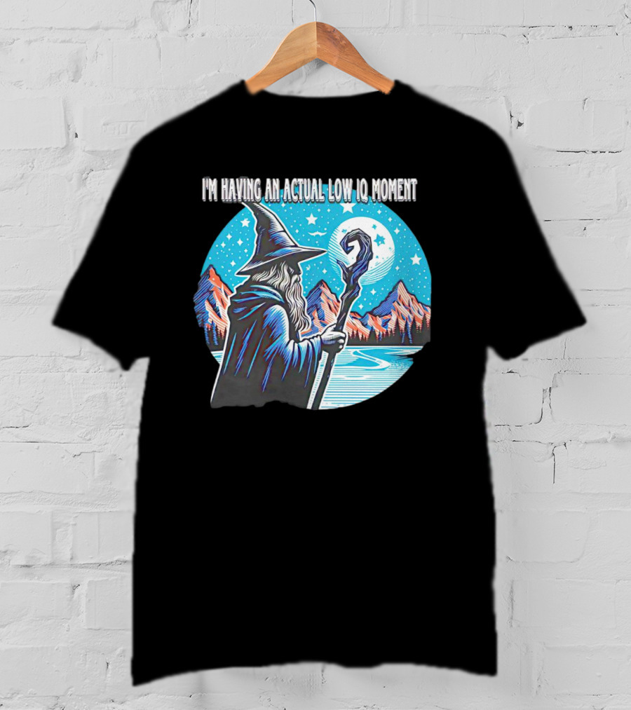 I'm Having An Actual Low IQ Moment Wizard Night Sky Scene T-Shirt