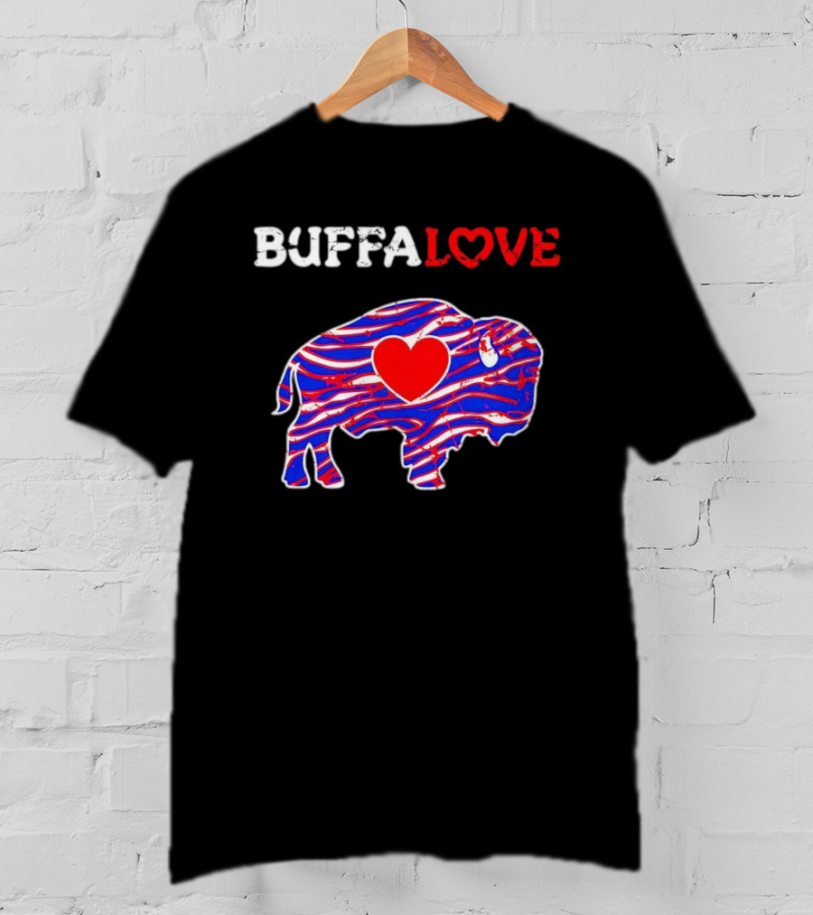 Buffalo Bills Buffalove Heart Logo With Red White Blue Buffalo T-Shirt