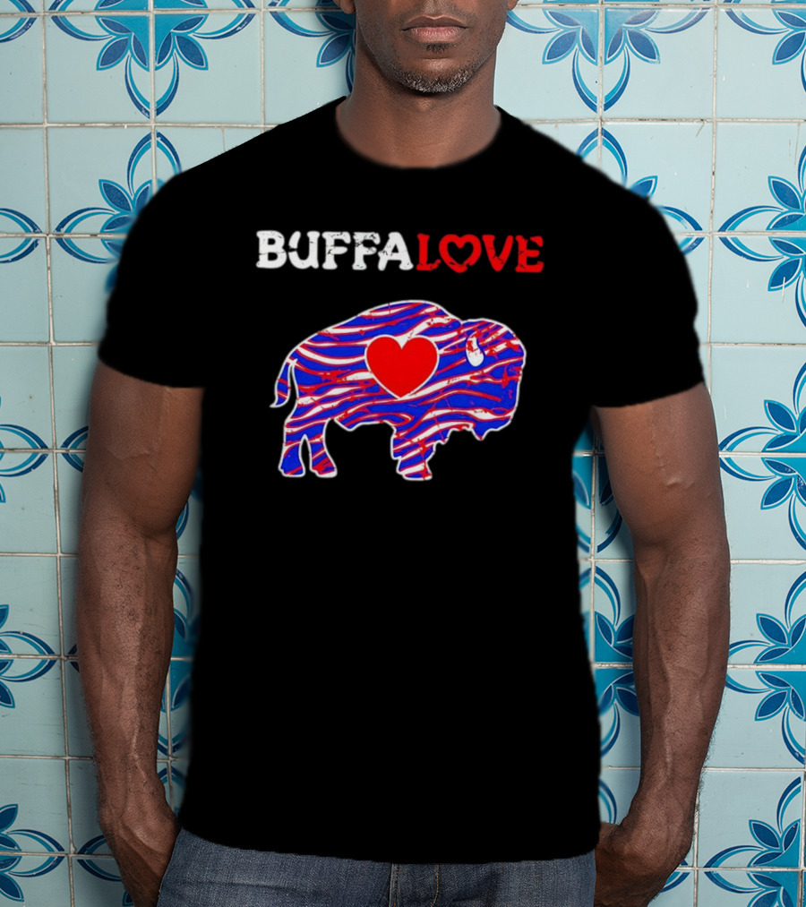 Buffalo Bills Buffalove Heart Logo With Red White Blue Buffalo T-Shirt