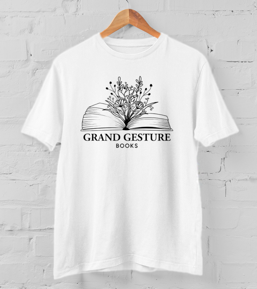 Grand Gesture Books Flowering Open Text T-Shirt