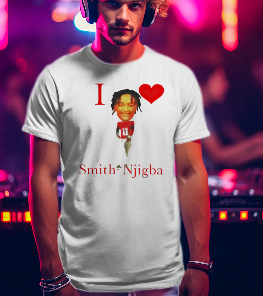 I Heart Jaxon Smith-Njigba Football Player Image T-Shirt