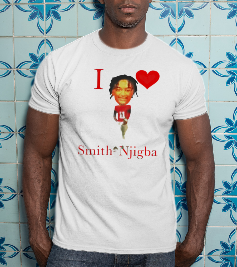I Heart Jaxon Smith-Njigba Football Player Image T-Shirt