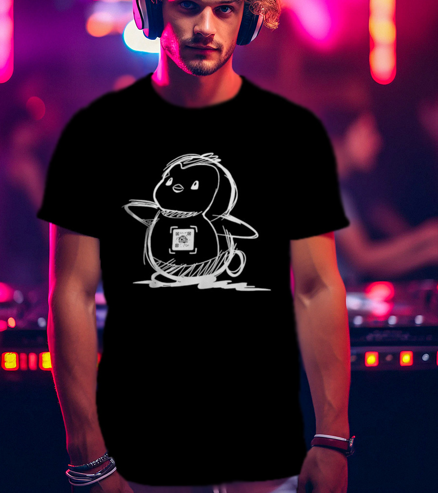 Iyk Pudgy Penguins QR Sketch T-Shirt
