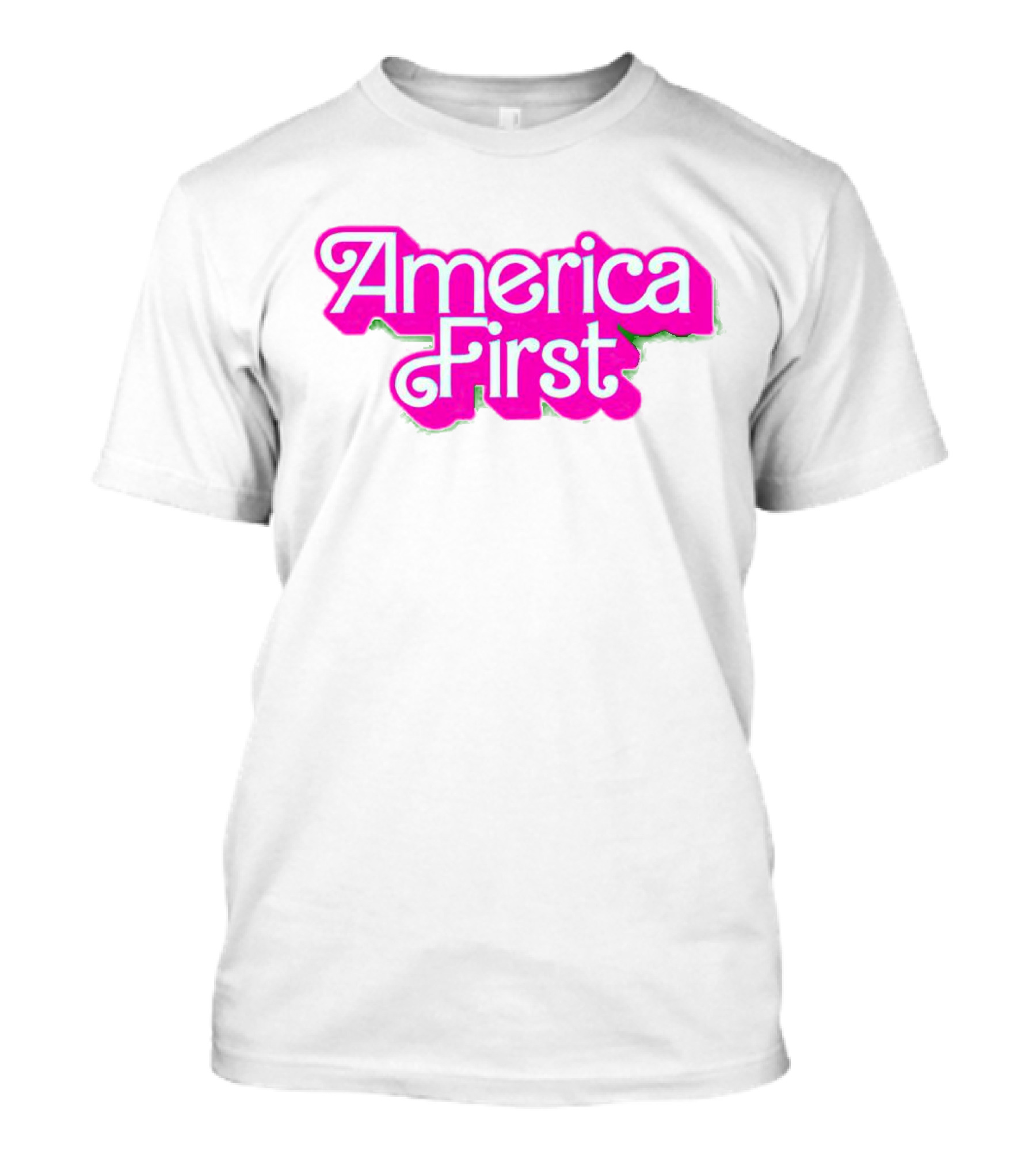 America First Barbie Style Pink Font T-Shirt