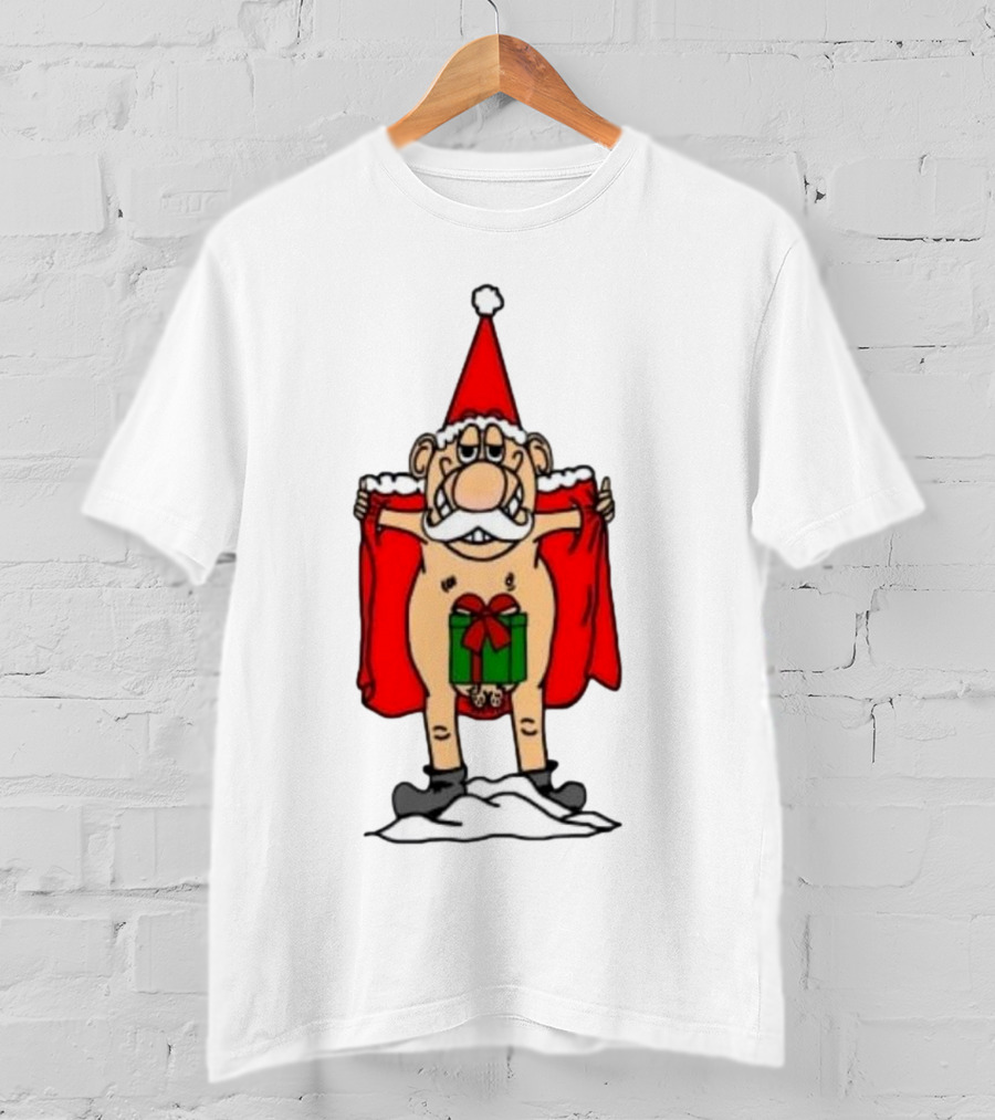 Christmas Santa Gnome With Naughty Gift And Hat T-Shirt