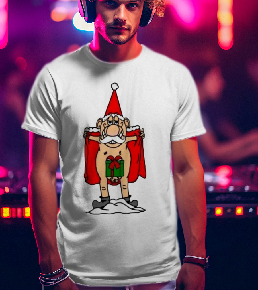 Christmas Santa Gnome With Naughty Gift And Hat T-Shirt