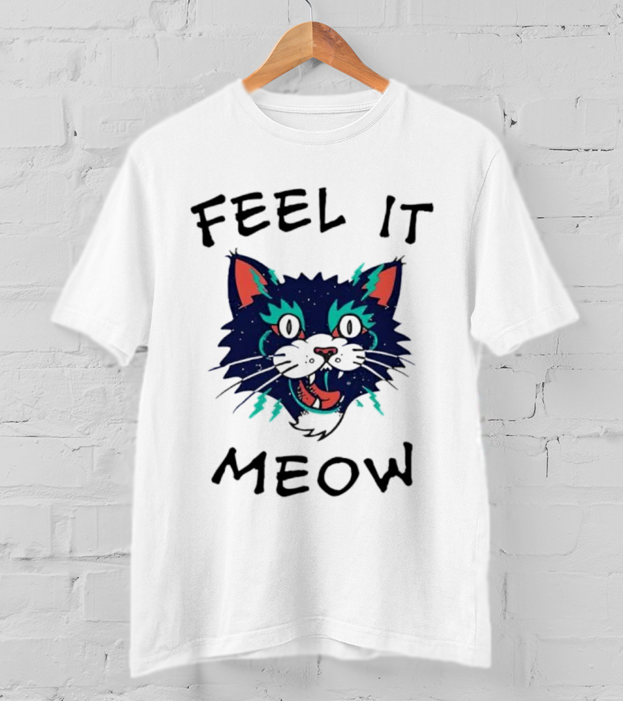 Feel It Meow Psychedelic Cat Vibes T-Shirt