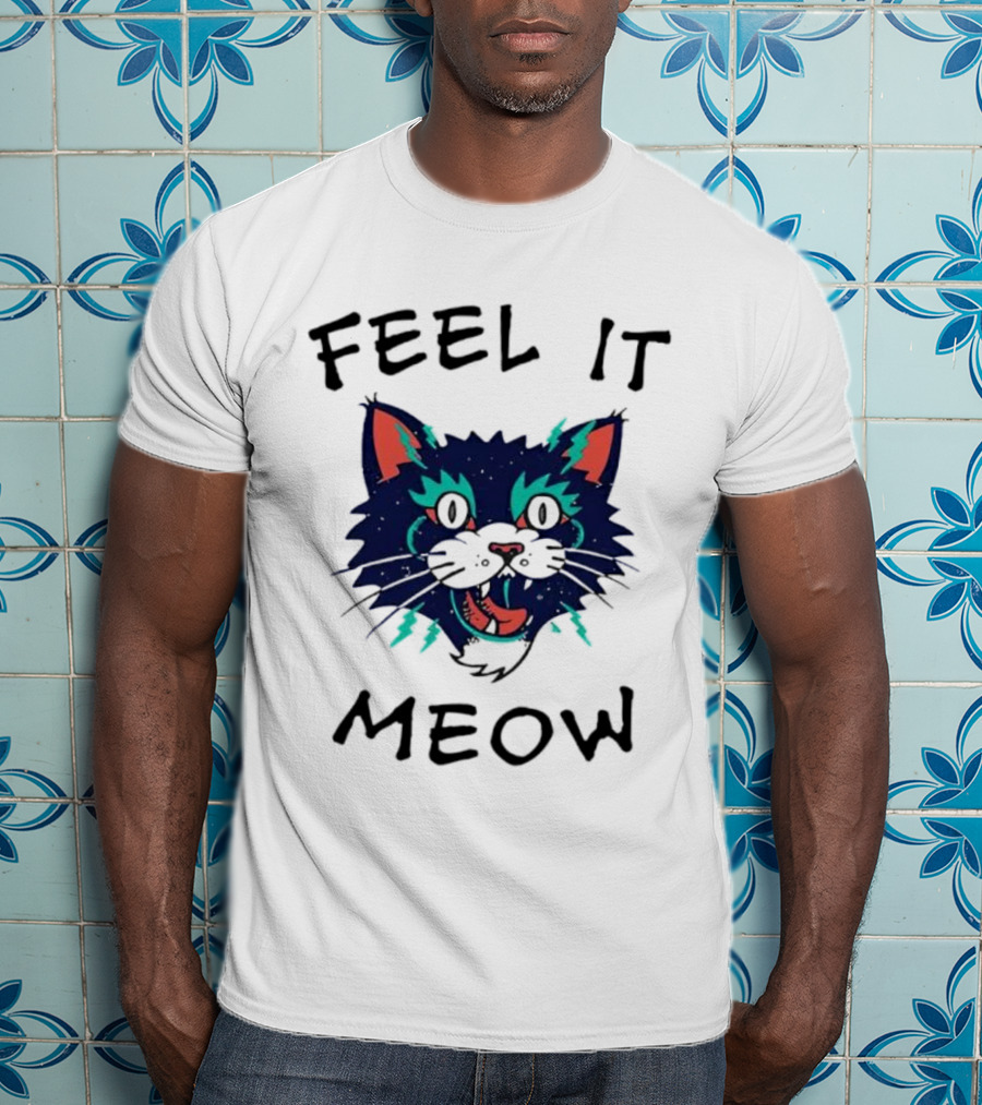 Feel It Meow Psychedelic Cat Vibes T-Shirt