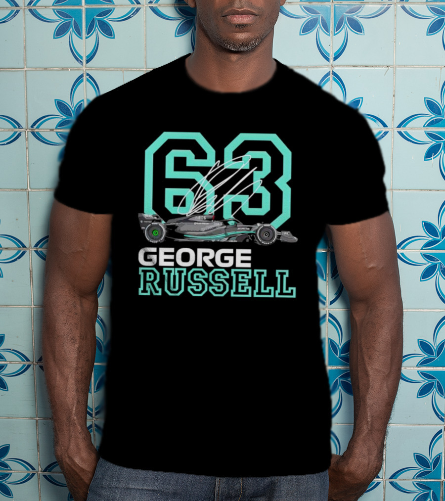 George Russell 63 Signature Formula 1 Car Racing T-Shirt