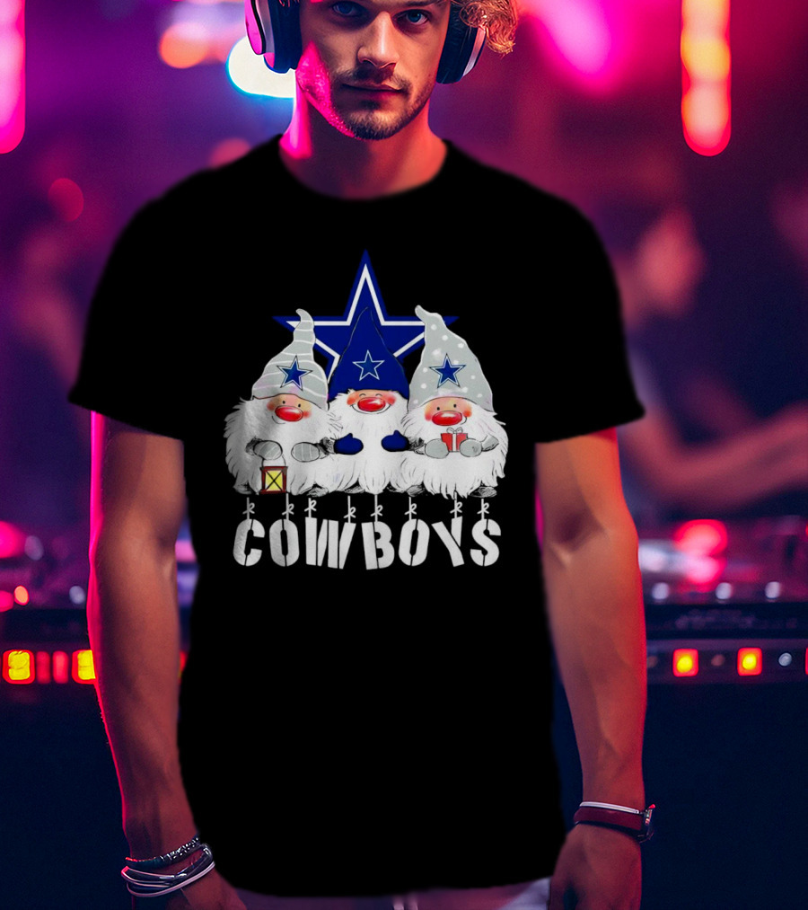 Gnomies Cowboys Christmas Star T-Shirt