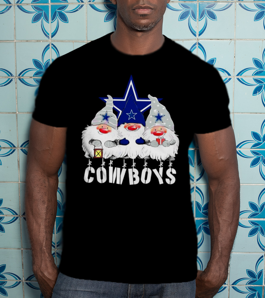 Gnomies Cowboys Christmas Star T-Shirt