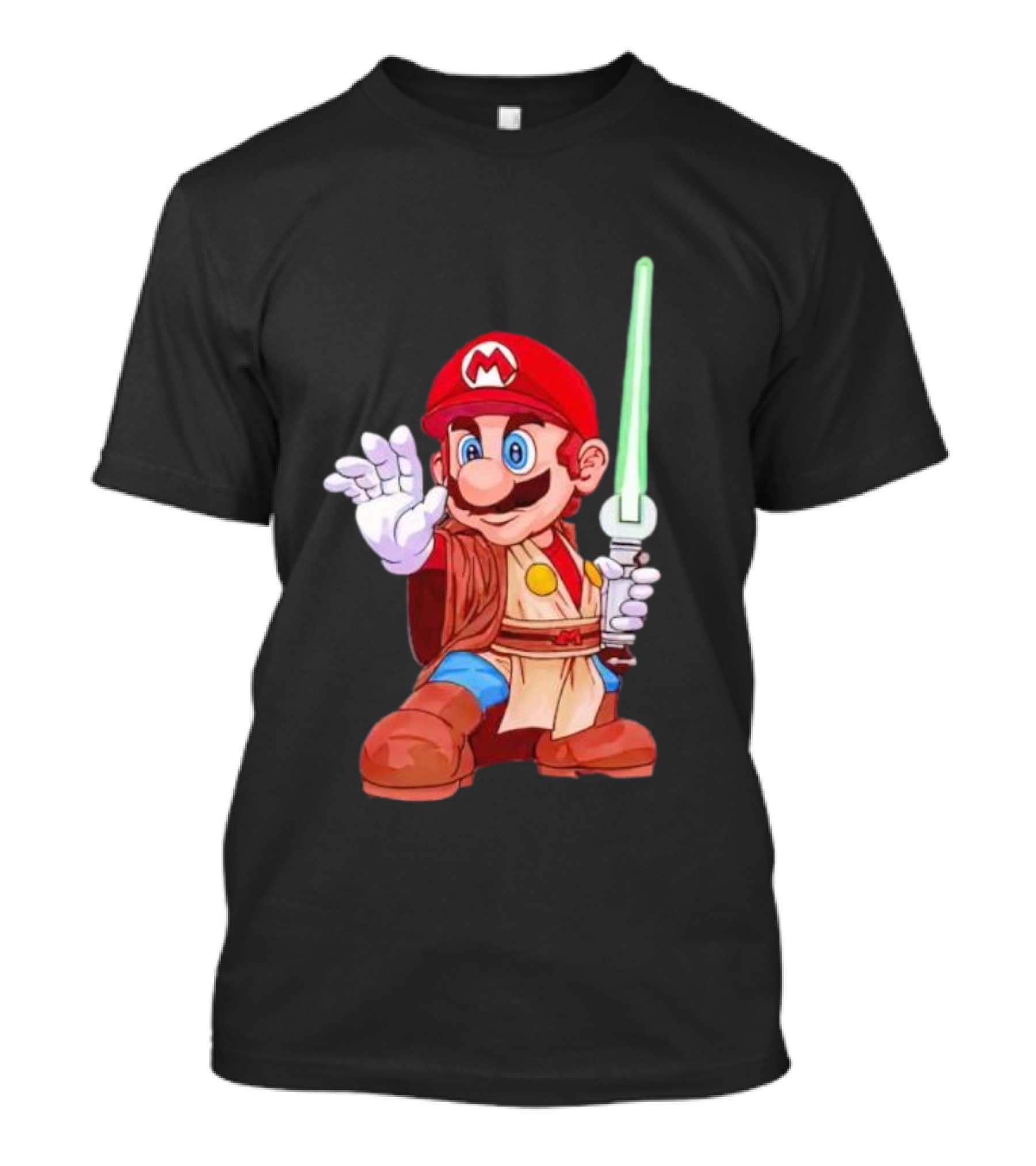 Mario Jedi Star Wars Crossover With Lightsaber T-Shirt