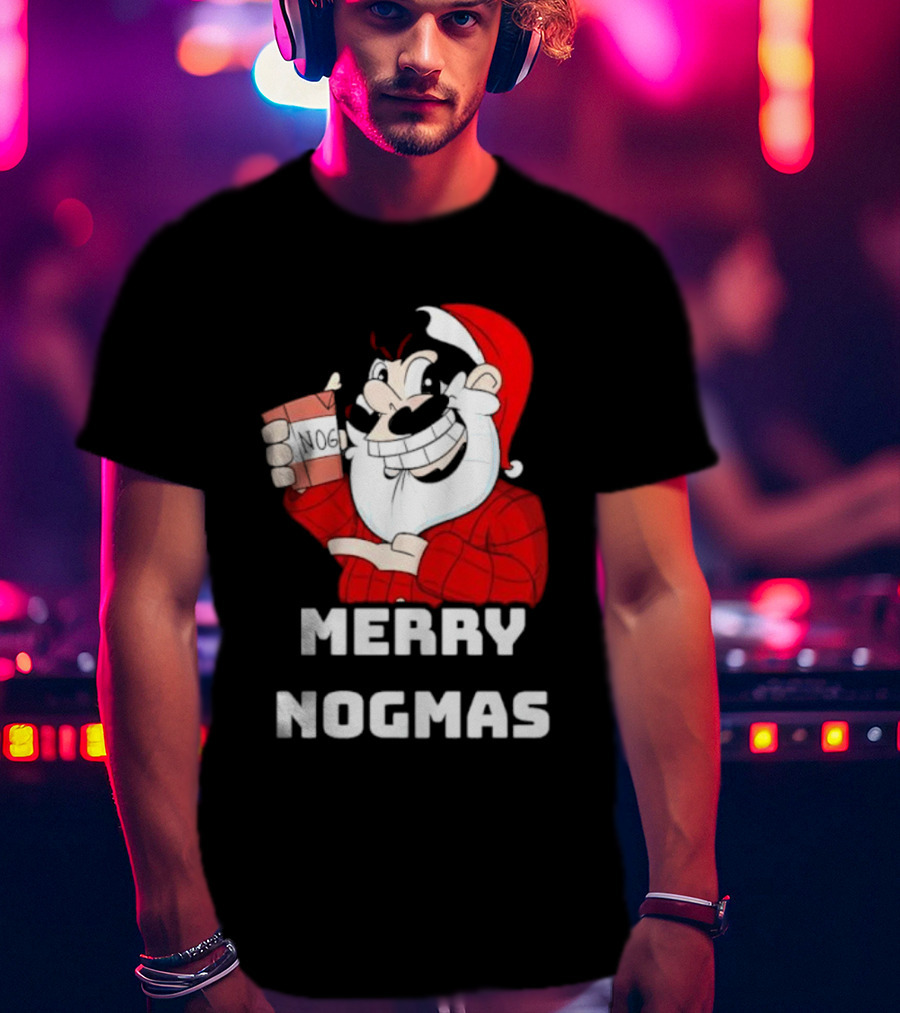 Merry Nogmas Keyrock Santa Holding Nog Cup T-Shirt