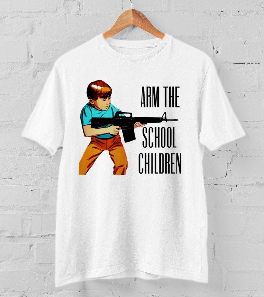 Arm The School Children Vintage Style Boy With Rifle T-Shirt