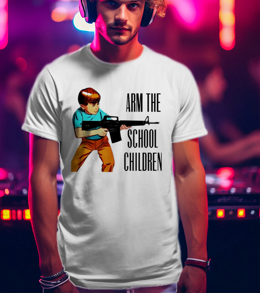 Arm The School Children Vintage Style Boy With Rifle T-Shirt