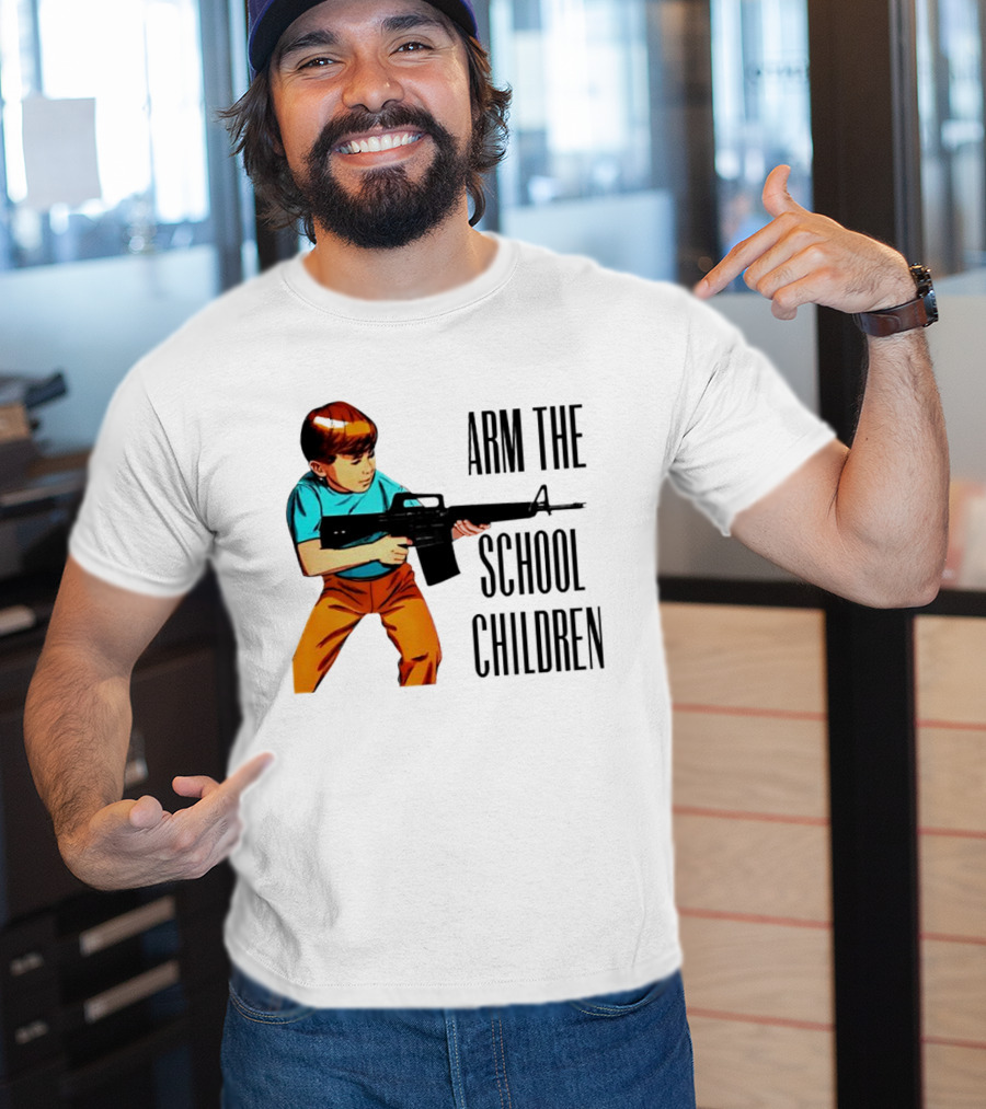 Arm The School Children Vintage Style Boy With Rifle T-Shirt