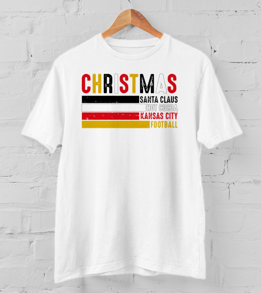 Christmas Santa Claus Hot Cocoa Kansas City Football T-Shirt