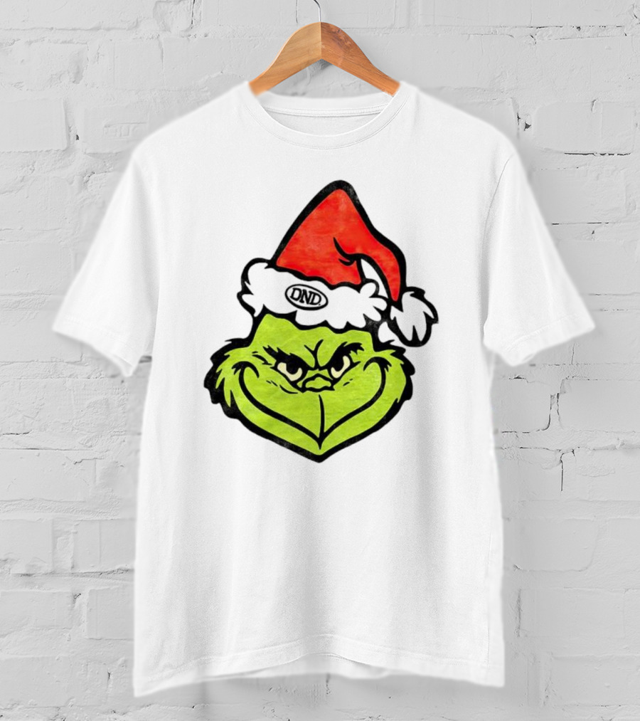 Grinch Christmas DND Santa Hat Image T-Shirt