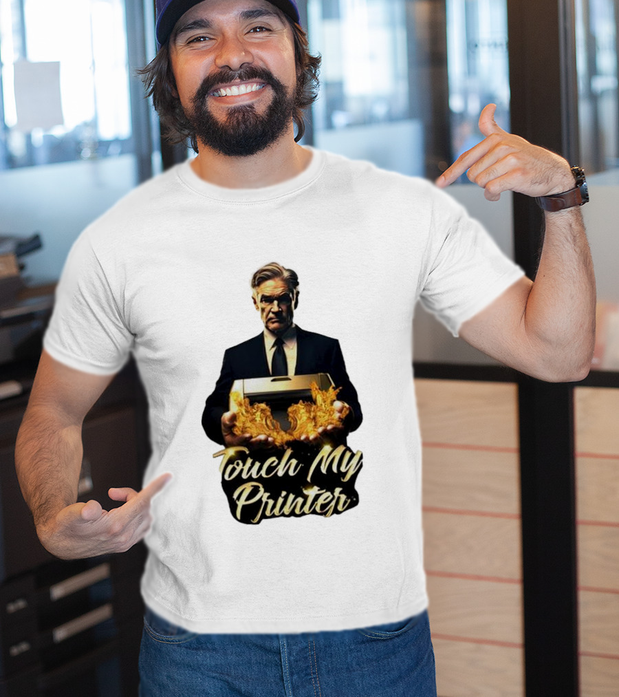 Jerome Powell Touch My Printer Flames Money T-Shirt
