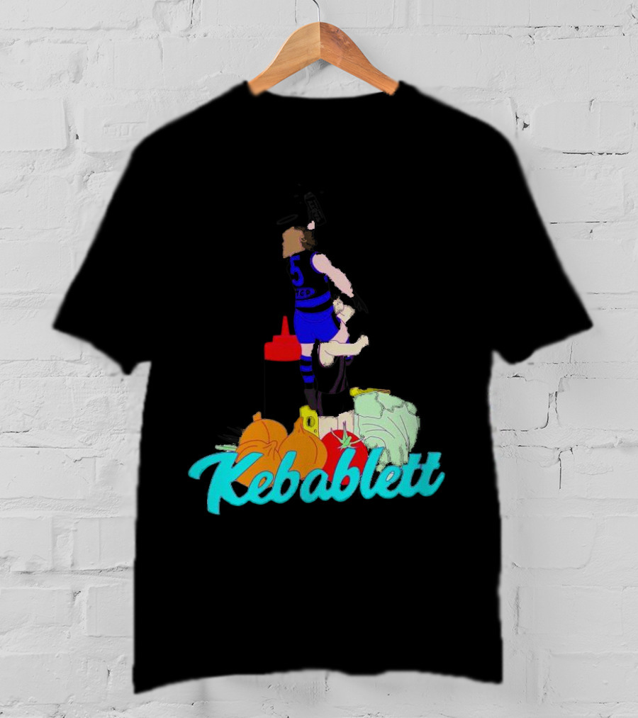 Kebablett Jumping Sports Cartoon With Ingredients T-Shirt
