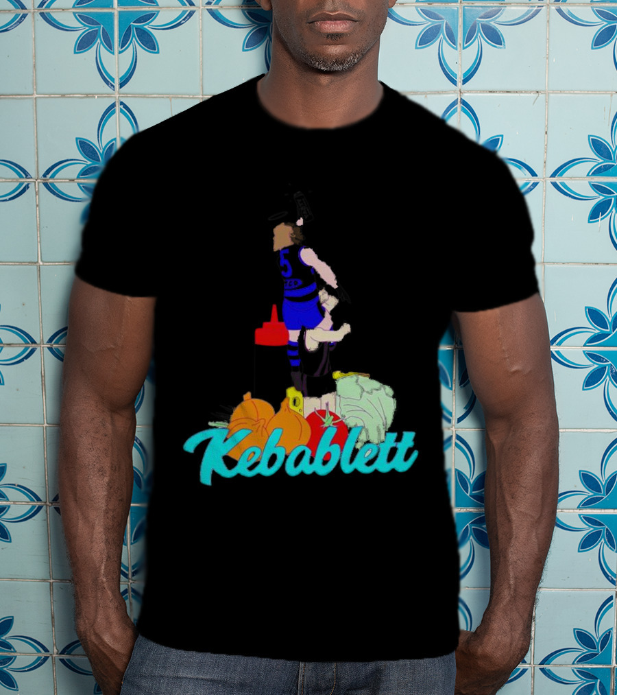 Kebablett Jumping Sports Cartoon With Ingredients T-Shirt