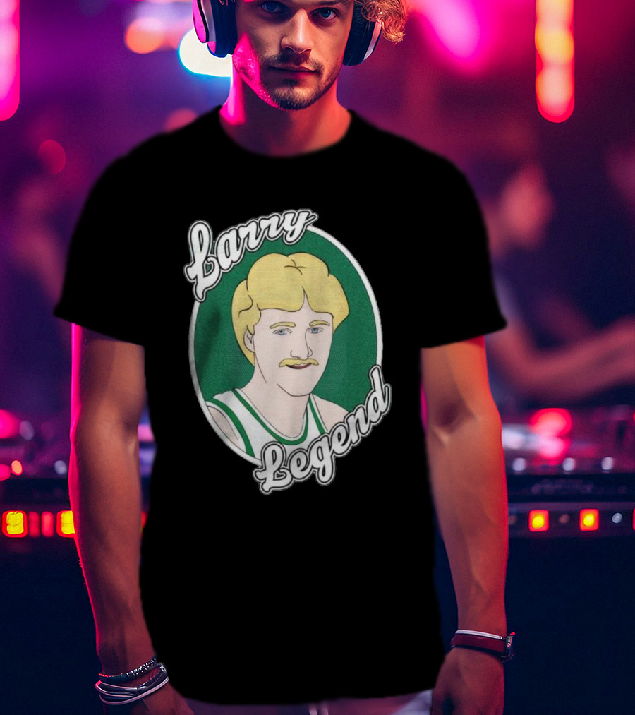 Larry Bird Legend Retro Illustration Basketball T-Shirt