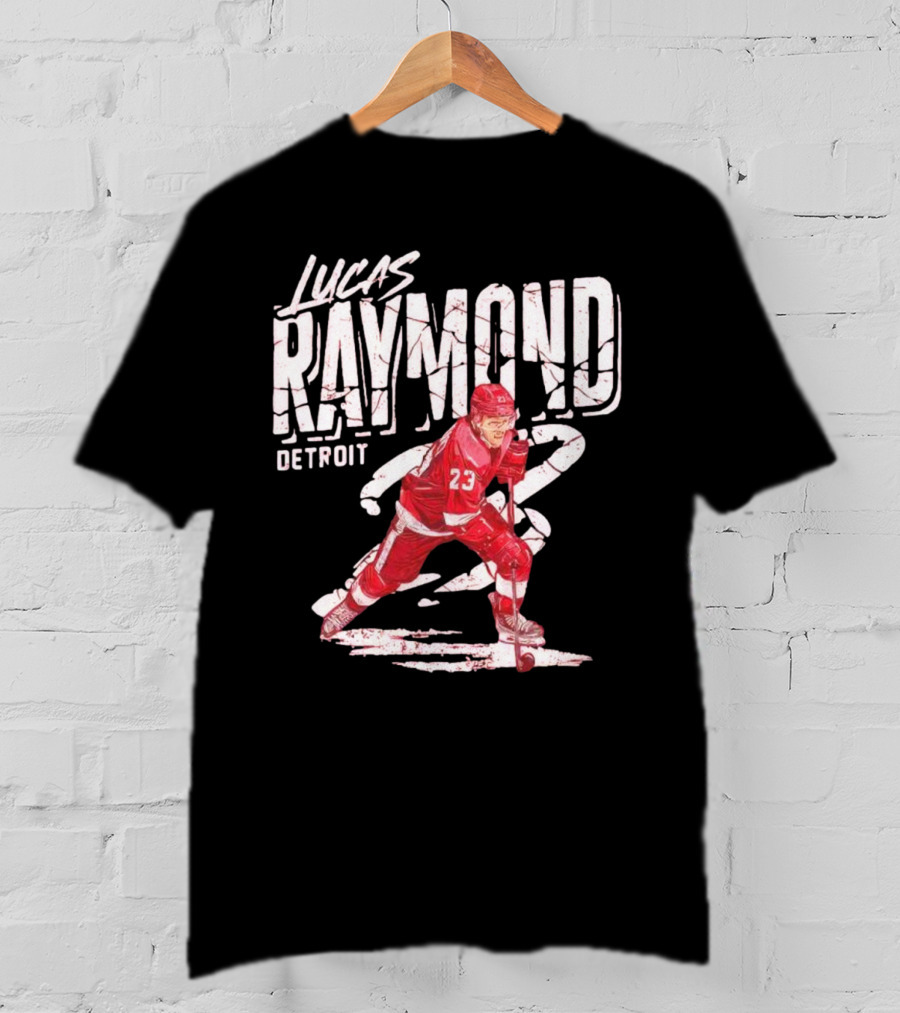 Lucas Raymond Detroit Hockey Player 23 Dynamic Action T-Shirt