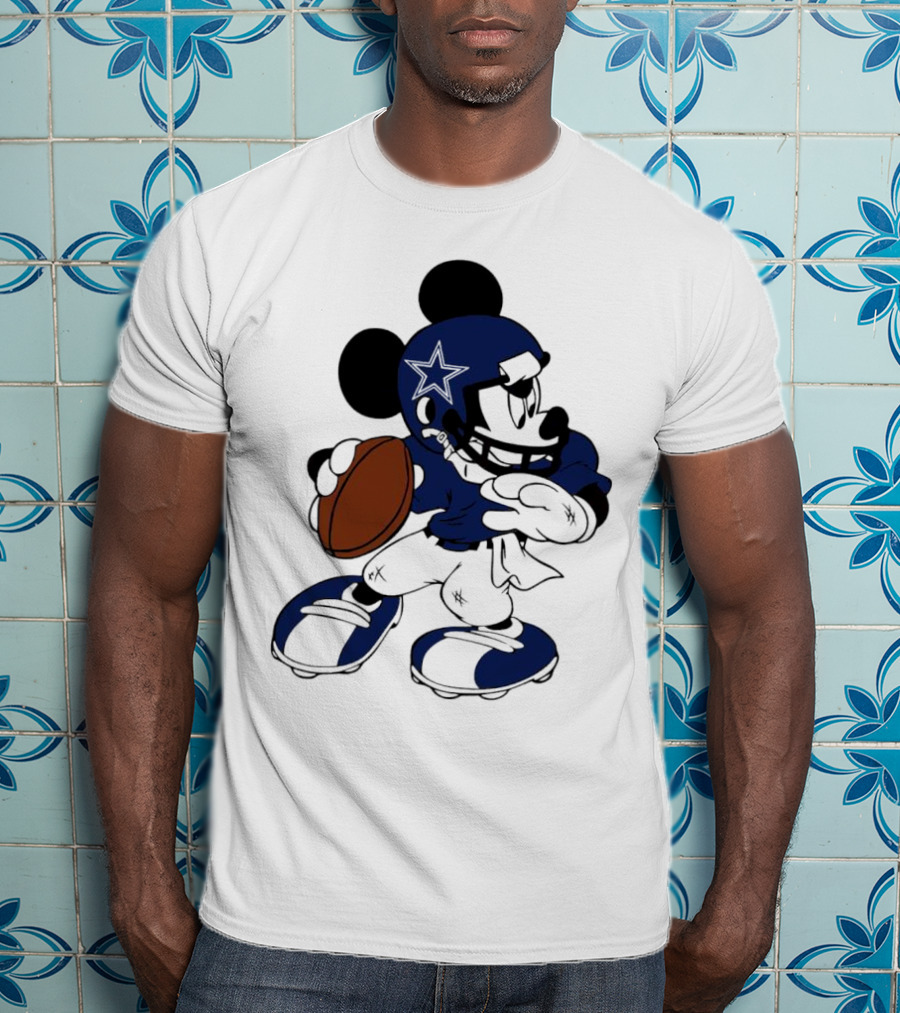 Mickey Mouse Dallas Cowboys Football Quarterback T-Shirt