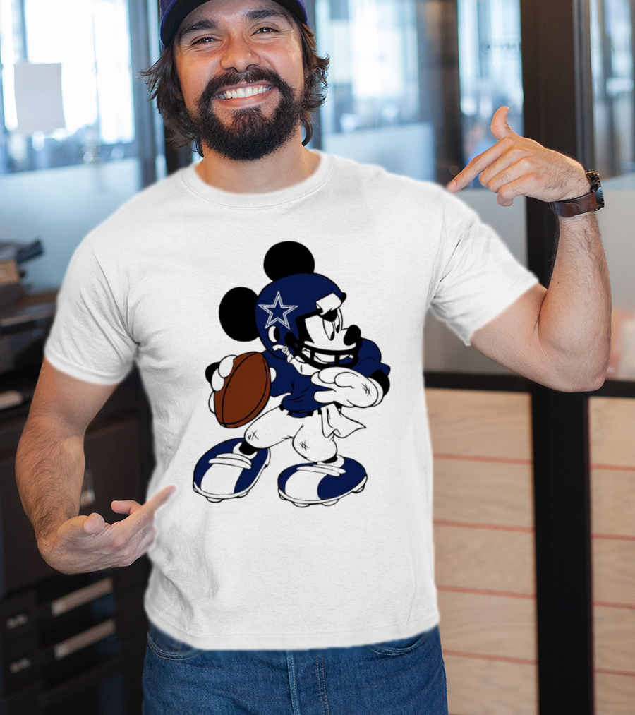 Mickey Mouse Dallas Cowboys Football Quarterback T-Shirt