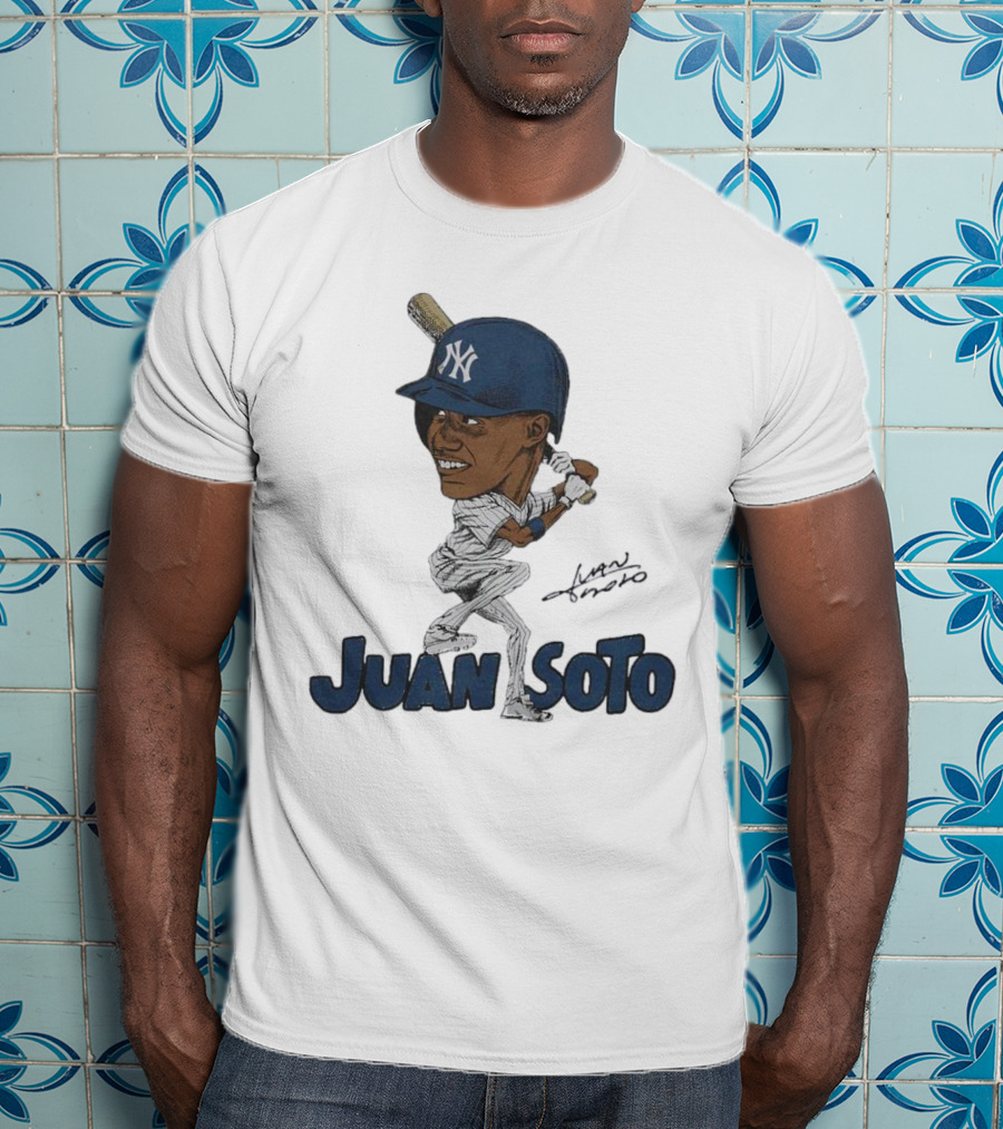 Yankees Juan Soto Baseball Caricature Signature T-Shirt