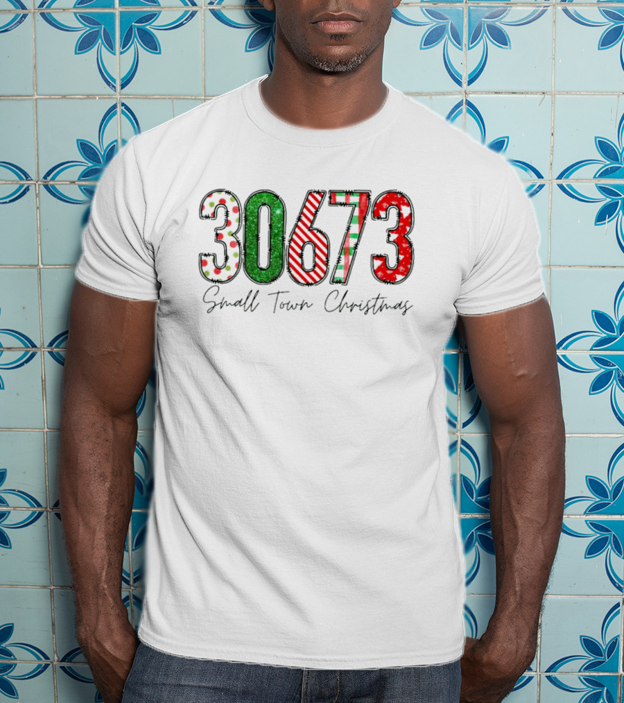30673 Small Town Christmas Festive Numbers T-Shirt