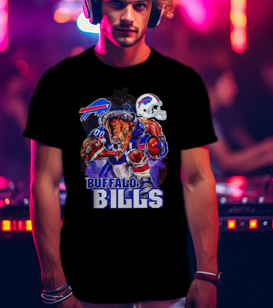 Buffalo Bills Charging Mascot With Helmet T-Shirt