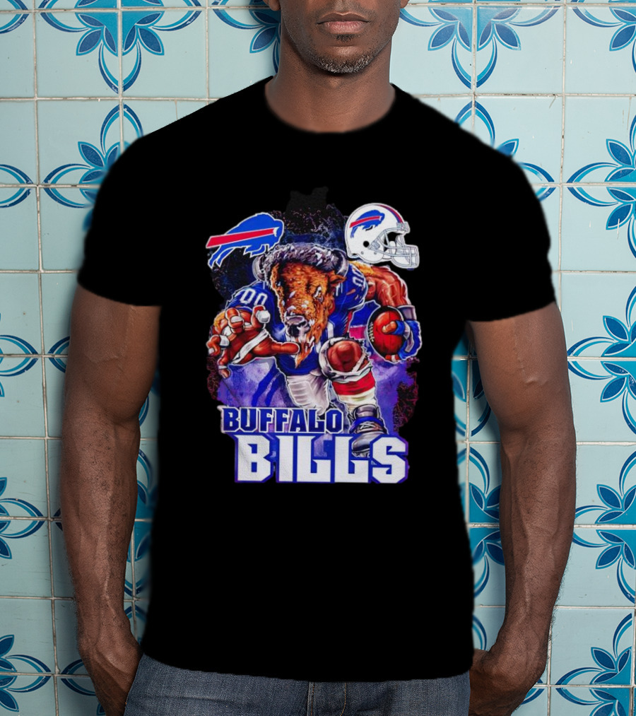 Buffalo Bills Charging Mascot With Helmet T-Shirt