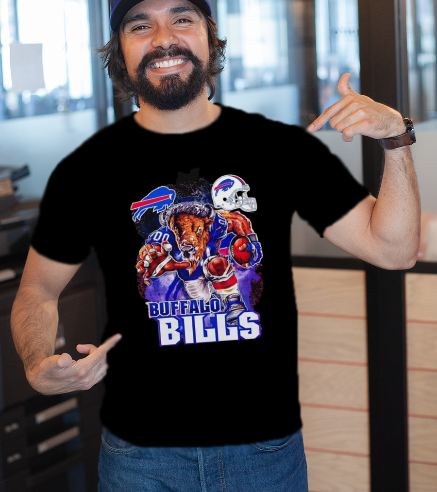 Buffalo Bills Charging Mascot With Helmet T-Shirt