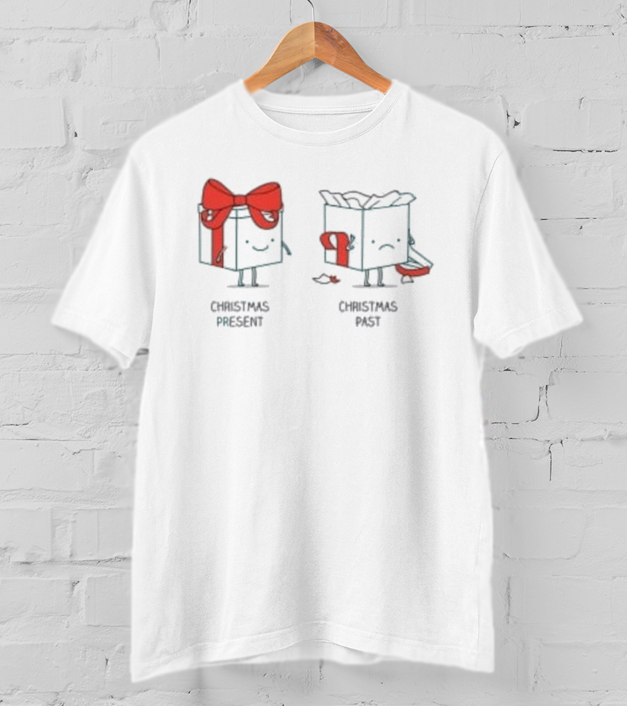 Christmas Present Christmas Past Box Characters With Bows And Expressions T-Shirt