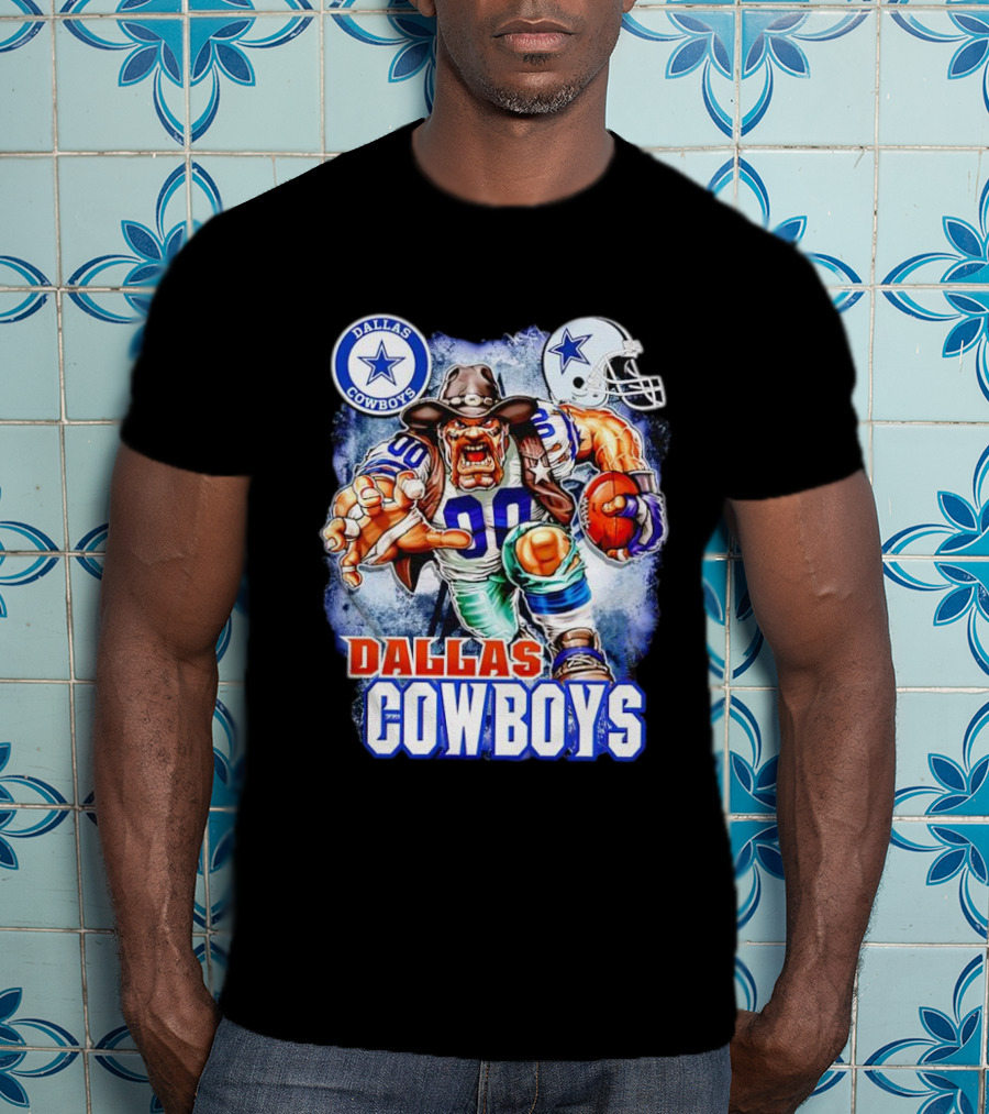 Dallas Cowboys Mascot Charger Helmet Star Logo Football Energia T-Shirt