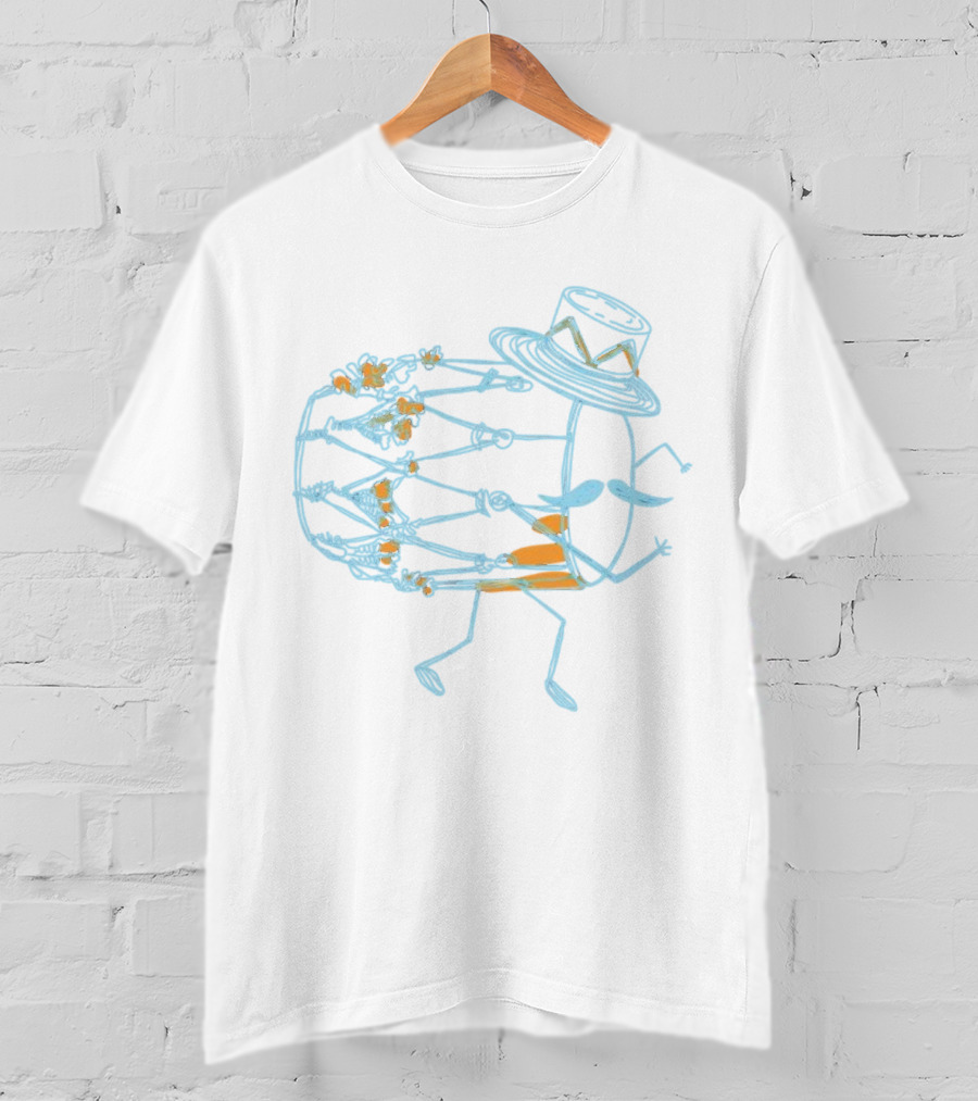 Dhol Stache Mustached Drum With Top Hat T-Shirt