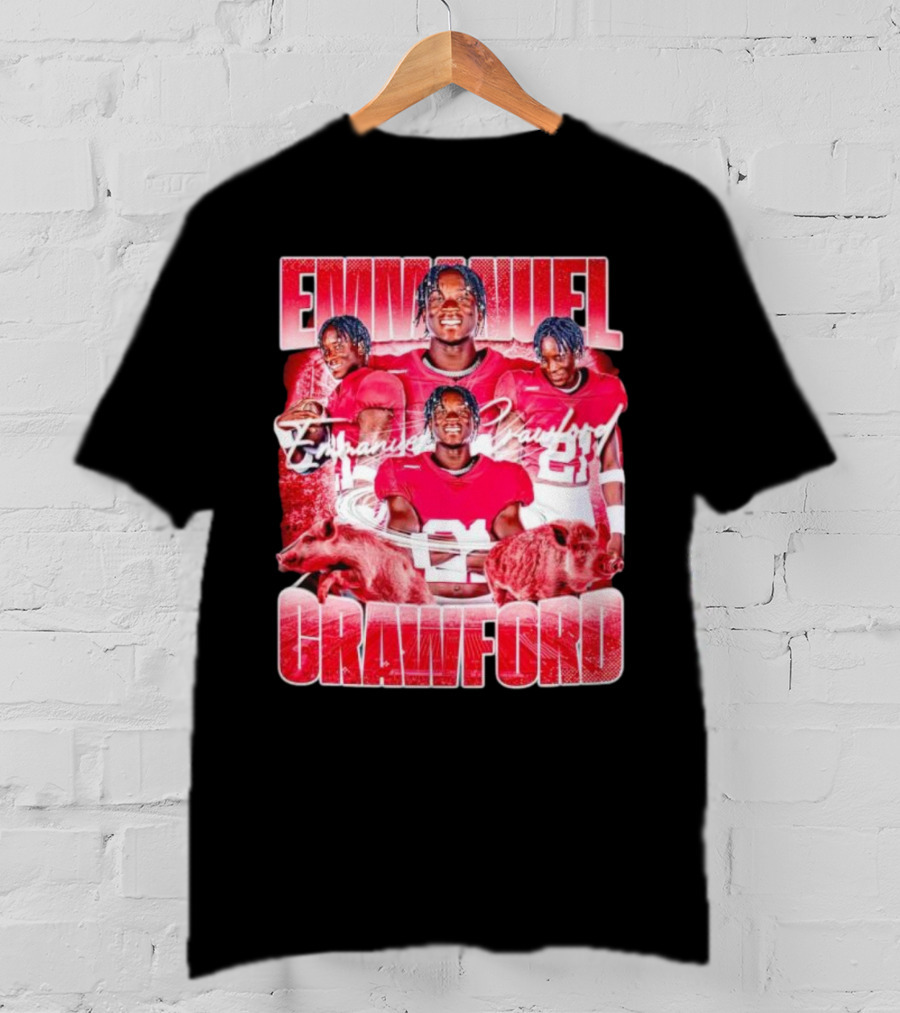 Emmanuel Crawford Arkansas Razorbacks Football Vintage Retro Collage T-Shirt