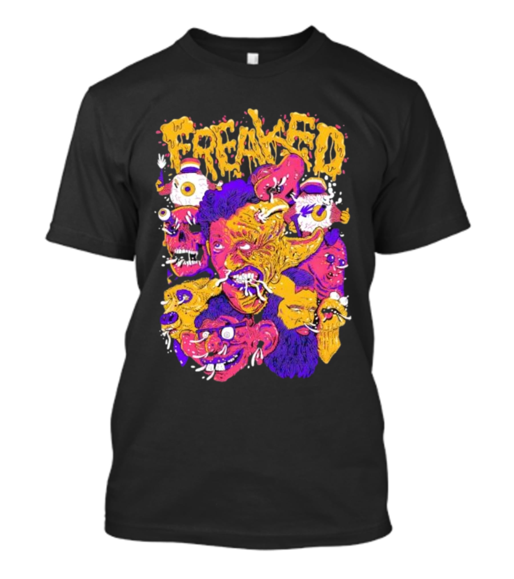 Freaked Vibrant Grotesque Faces T-Shirt