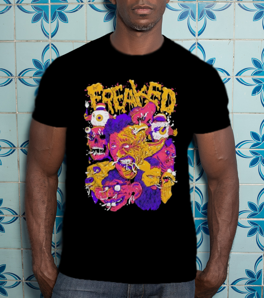 Freaked Vibrant Grotesque Faces T-Shirt