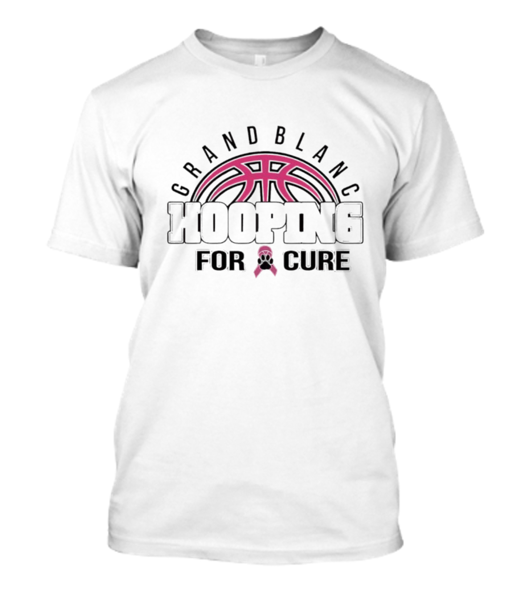 Grand Blanc Hooping For Cure Breast Cancer Awareness Basketball Event Pink T-Shirt