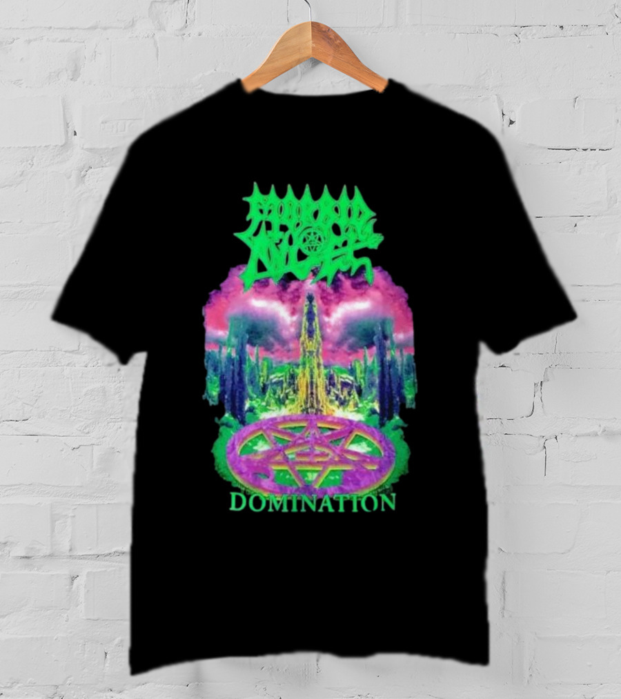 Morbid Angel Domination Pentagram Psychedelic Landscape Iconic T-Shirt